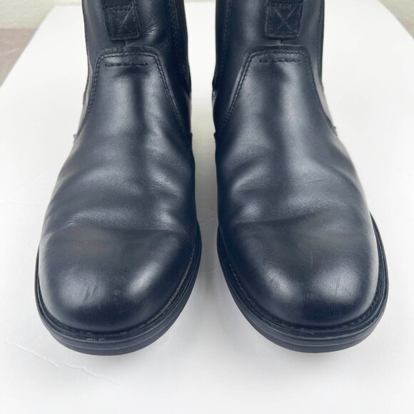 Timberland Chelsea Boots Carter Notch Black Leather Men\'s Sz 9 Weather Resistant